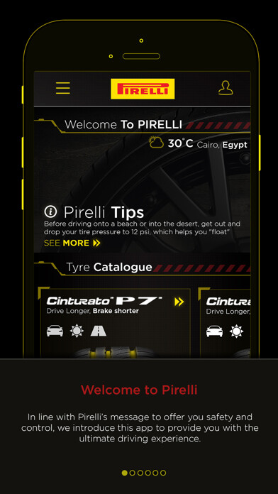 Emulate iPhone app Pirelli Egypt using MyAndroid