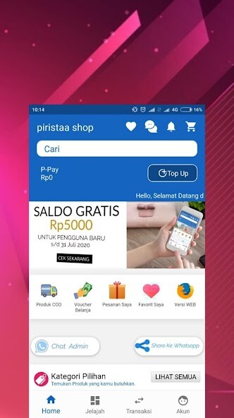 Run android online APK PIRISTAA SHOP from MyAndroid or emulate PIRISTAA SHOP using MyAndroid