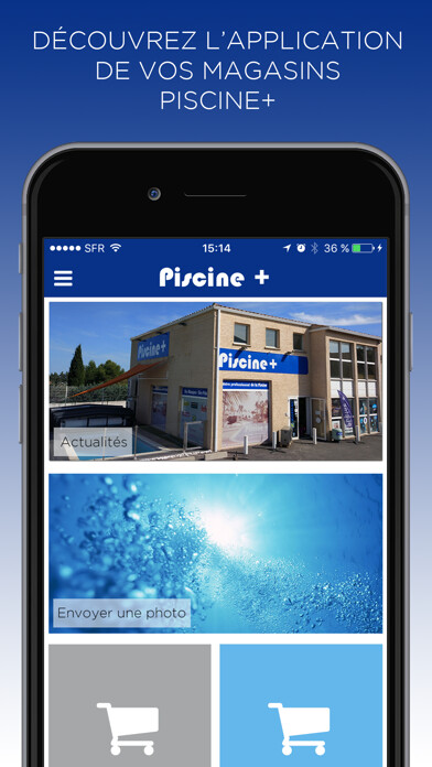 Emulate iPhone app Piscine Plus : votre professionnel piscine et spa using MyAndroid