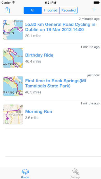 Emulate iPhone app Pista - Advanced Multisport Tracker with Navigation Support using MyAndroid