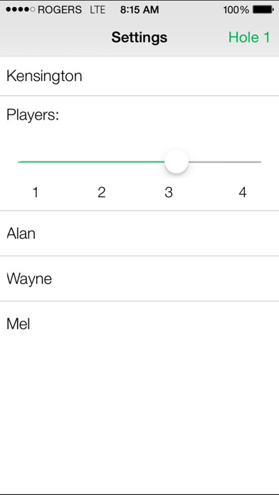 Emulate iPhone app Pitch&Putt Scorecard using MyAndroid