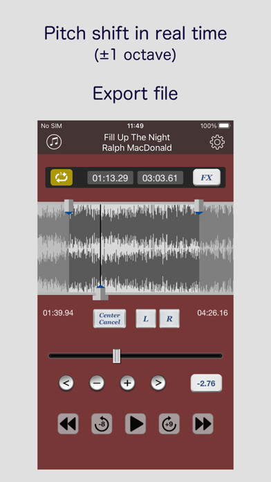 Emulate iPhone app Pitch Shift / EQ / AUv3 using MyAndroid Emulate iPhone app Pitch Shift / EQ / AUv3 using MyAndroid