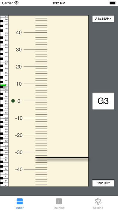 Emulate iPhone app PitchTrainer: Music Tuner using MyAndroid Emulate iPhone app PitchTrainer: Music Tuner using MyAndroid
