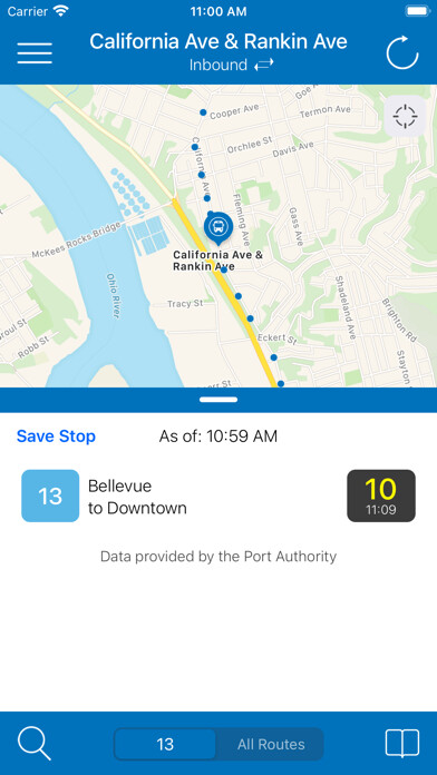 Emulate iPhone app Pittsburgh Bus Tracker using MyAndroid