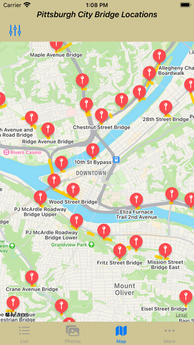 Emulate iPhone app Pittsburgh City Bridges using MyAndroid Emulate iPhone app Pittsburgh City Bridges using MyAndroid