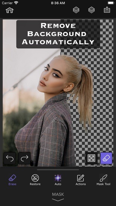 Emulate iPhone app Pixanova - Change Background using MyAndroid