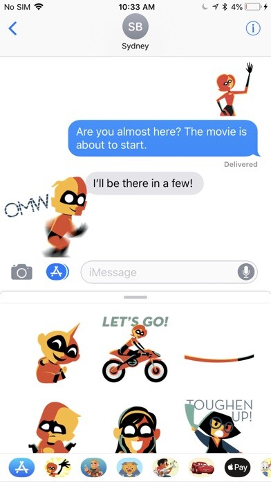 Emulate iPhone app Pixar Stickers: Incredibles 2 using MyAndroid Emulate iPhone app Pixar Stickers: Incredibles 2 using MyAndroid