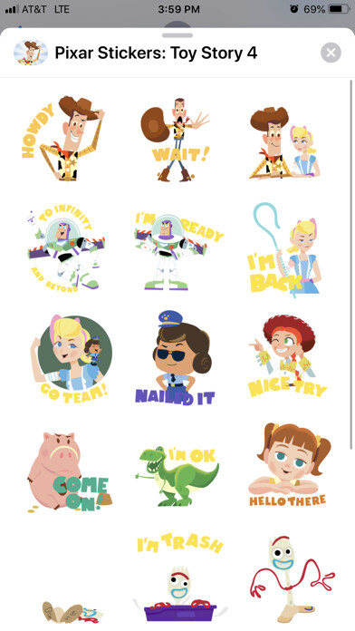 Emulate iPhone app Pixar Stickers: Toy Story 4 using MyAndroid
