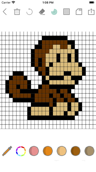 Emulate iPhone app Pixel Art - draw with dots using MyAndroid