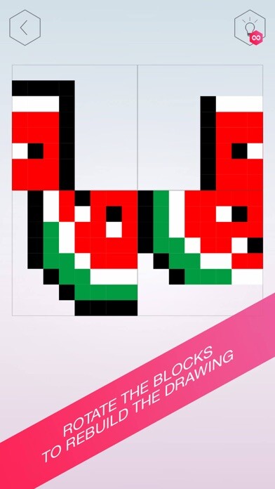 Emulate iPhone app Pixel Art Rotation Is Smart using MyAndroid