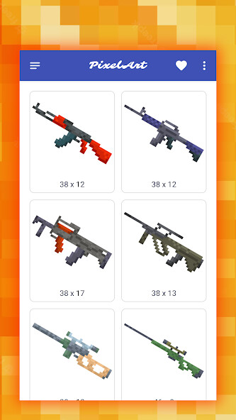 Run android online APK Pixel art: weapons from MyAndroid or emulate Pixel art: weapons using MyAndroid Run android online APK Pixel art: weapons from MyAndroid or emulate Pixel art: weapons using MyAndroid