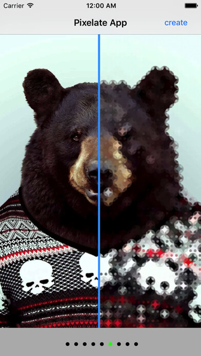 Emulate iPhone app PixelateApp Art using MyAndroid