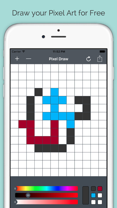 Emulate iPhone app Pixel Draw-Draw your own Art using MyAndroid