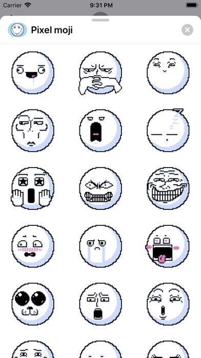 Emulate iPhone app Pixel emoji - smiley stickers using MyAndroid Emulate iPhone app Pixel emoji - smiley stickers using MyAndroid