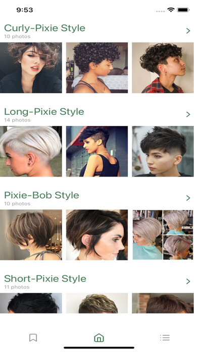 Emulate iPhone app Pixie Cut Hairstyles For Women using MyAndroid