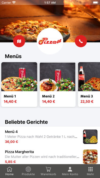Emulate iPhone app Pizza 44 using MyAndroid Emulate iPhone app Pizza 44 using MyAndroid