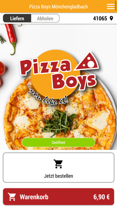 Emulate iPhone app Pizza boys MG using MyAndroid