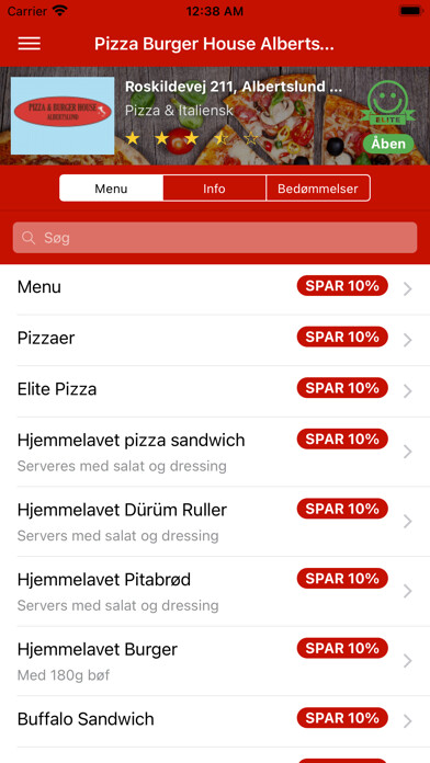 Emulate iPhone app Pizza Burger House Albertslund using MyAndroid Emulate iPhone app Pizza Burger House Albertslund using MyAndroid