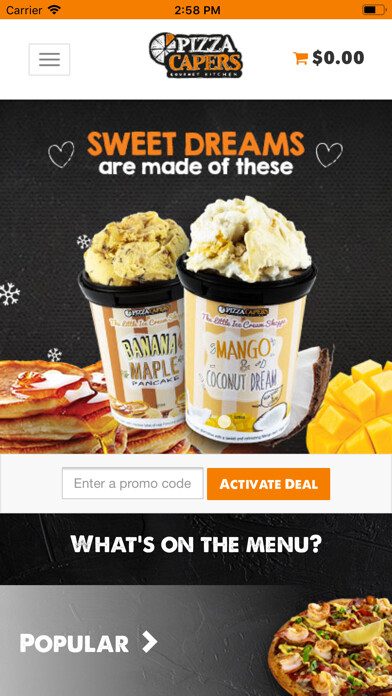 Emulate iPhone app Pizza Capers using MyAndroid Emulate iPhone app Pizza Capers using MyAndroid