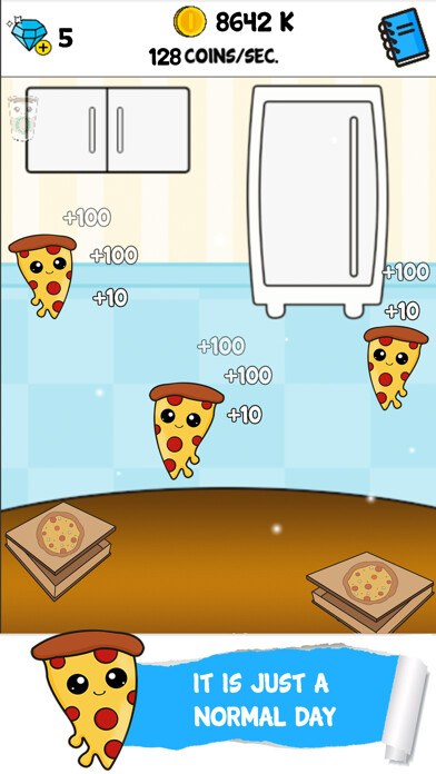 Emulate iPhone app Pizza Evolution - Clicker & Idle Game using MyAndroid