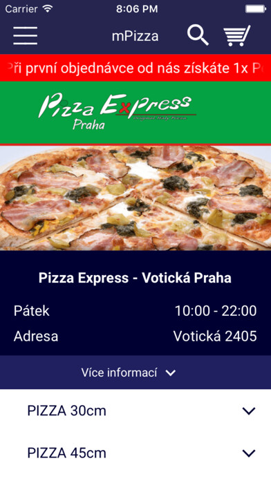 Emulate iPhone app Pizza Express Praha using MyAndroid Emulate iPhone app Pizza Express Praha using MyAndroid