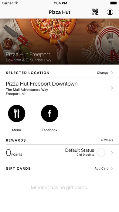 Emulate iPhone app Pizza Hut Freeport using MyAndroid