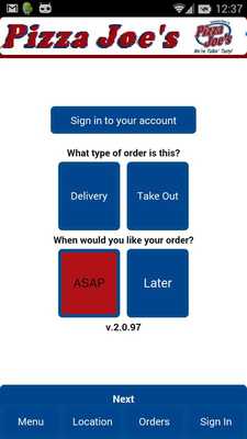 Emulate Android APK Pizza Joes - Online Ordering Emulate Android APK Pizza Joes - Online Ordering