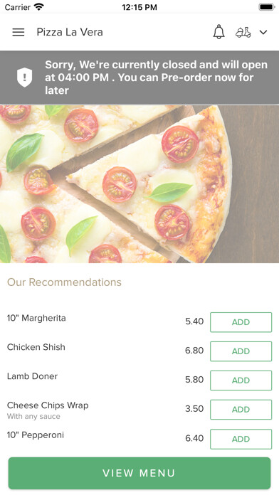 Emulate iPhone app Pizza La Vera Doncaster using MyAndroid Emulate iPhone app Pizza La Vera Doncaster using MyAndroid