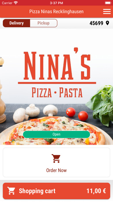 Emulate iPhone app Pizza Ninas Recklinghausen using MyAndroid Emulate iPhone app Pizza Ninas Recklinghausen using MyAndroid