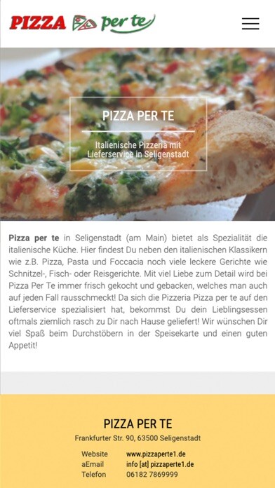 Emulate iPhone app Pizza Per Te (Seligenstadt) using MyAndroid Emulate iPhone app Pizza Per Te (Seligenstadt) using MyAndroid