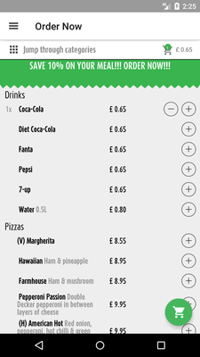 Emulate Android APK Pizza Pizzante London