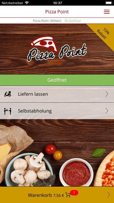 Emulate iPhone app Pizza Point Witten using MyAndroid