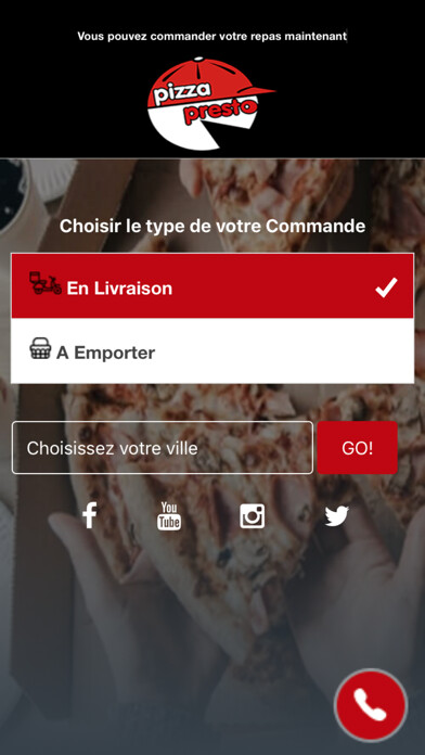 Emulate iPhone app Pizza Presto 27 using MyAndroid