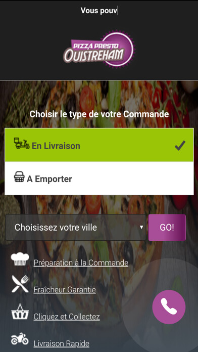 Emulate iPhone app Pizza Presto Ouistreham using MyAndroid Emulate iPhone app Pizza Presto Ouistreham using MyAndroid