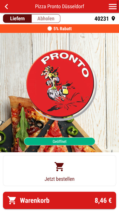 Emulate iPhone app Pizza Pronto Düsseldorf using MyAndroid Emulate iPhone app Pizza Pronto Düsseldorf using MyAndroid