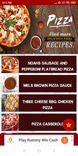 Run android online APK Pizza Recipes App from MyAndroid or emulate Pizza Recipes App using MyAndroid