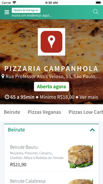 Emulate iPhone app Pizzaria Campanhola using MyAndroid Emulate iPhone app Pizzaria Campanhola using MyAndroid