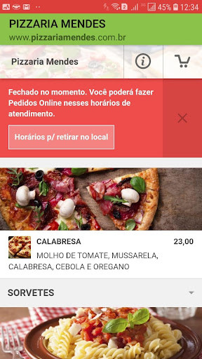 Run android online APK Pizzaria Mendes from MyAndroid or emulate Pizzaria Mendes using MyAndroid