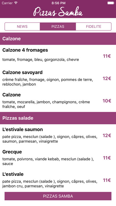 Emulate iPhone app Pizzas Samba using MyAndroid Emulate iPhone app Pizzas Samba using MyAndroid