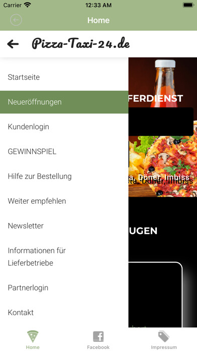 Emulate iPhone app Pizza-Taxi-24 using MyAndroid