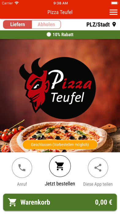 Emulate iPhone app Pizza Teufel using MyAndroid Emulate iPhone app Pizza Teufel using MyAndroid