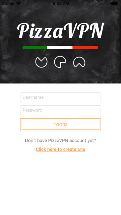 Emulate iPhone app Pizza VPN using MyAndroid