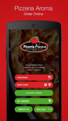 Emulate Android APK Pizzeria Aroma