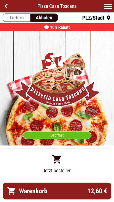 Emulate iPhone app Pizzeria Casa Toscana using MyAndroid Emulate iPhone app Pizzeria Casa Toscana using MyAndroid