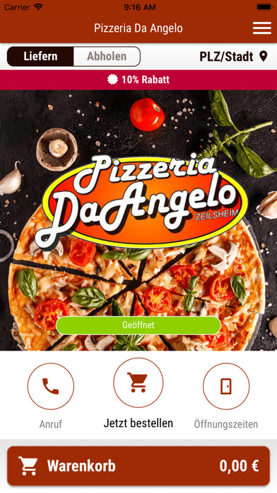 Emulate iPhone app Pizzeria Da Angelo using MyAndroid Emulate iPhone app Pizzeria Da Angelo using MyAndroid