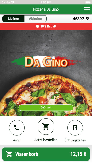 Emulate iPhone app Pizzeria Da Gino using MyAndroid Emulate iPhone app Pizzeria Da Gino using MyAndroid