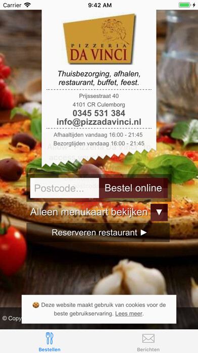 Emulate iPhone app Pizzeria Da Vinci Culemborg using MyAndroid Emulate iPhone app Pizzeria Da Vinci Culemborg using MyAndroid