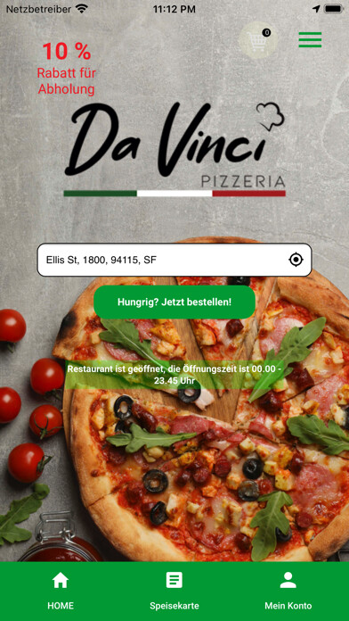Emulate iPhone app Pizzeria da Vinci Troisdorf using MyAndroid Emulate iPhone app Pizzeria da Vinci Troisdorf using MyAndroid