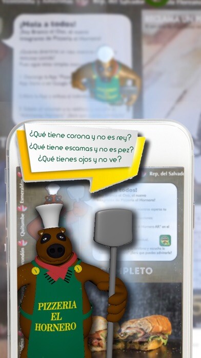 Emulate iPhone app Pizzeria el Hornero AR using MyAndroid