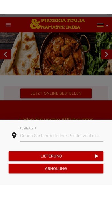 Emulate iPhone app Pizzeria Italia Namaste India using MyAndroid Emulate iPhone app Pizzeria Italia Namaste India using MyAndroid